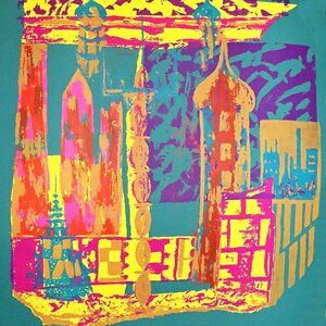 Louise Osada 1961 "Towers of Babel" rare serigraph